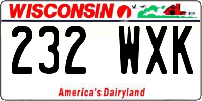 WI license plate 232WXK