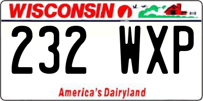 WI license plate 232WXP