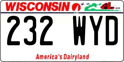 WI license plate 232WYD