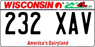WI license plate 232XAV