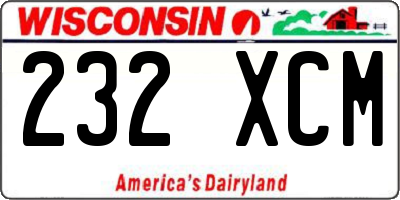 WI license plate 232XCM