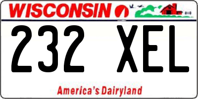 WI license plate 232XEL