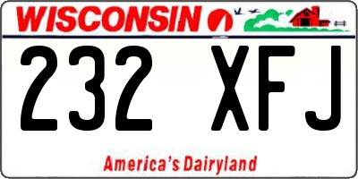 WI license plate 232XFJ