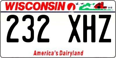 WI license plate 232XHZ