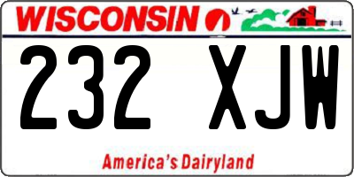 WI license plate 232XJW