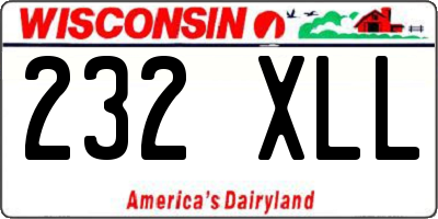 WI license plate 232XLL