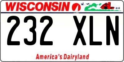 WI license plate 232XLN