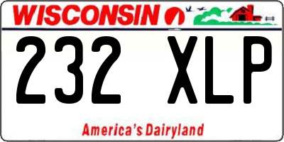 WI license plate 232XLP