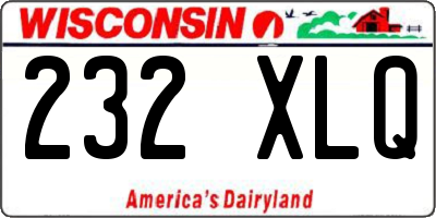 WI license plate 232XLQ