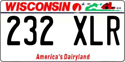 WI license plate 232XLR