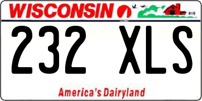 WI license plate 232XLS