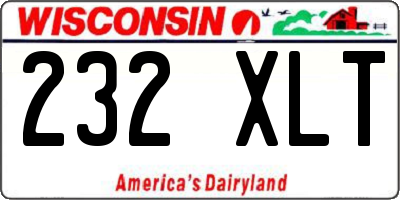 WI license plate 232XLT