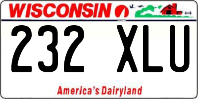 WI license plate 232XLU