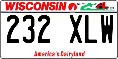 WI license plate 232XLW