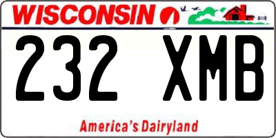 WI license plate 232XMB