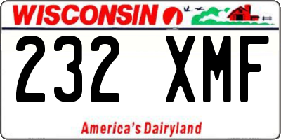 WI license plate 232XMF