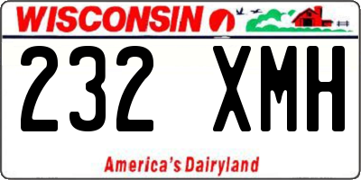 WI license plate 232XMH