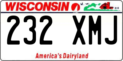 WI license plate 232XMJ