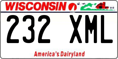 WI license plate 232XML