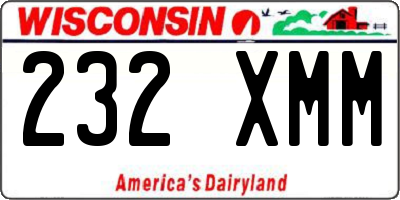 WI license plate 232XMM