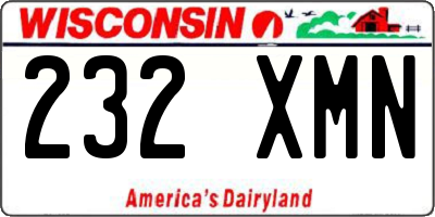 WI license plate 232XMN