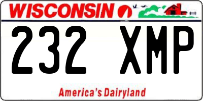 WI license plate 232XMP