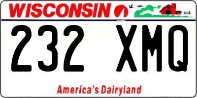WI license plate 232XMQ