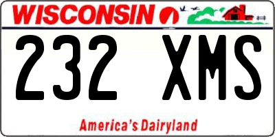 WI license plate 232XMS