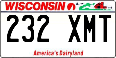 WI license plate 232XMT