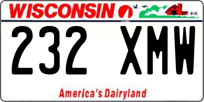 WI license plate 232XMW