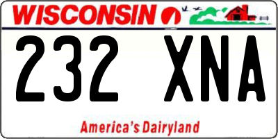 WI license plate 232XNA