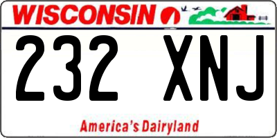 WI license plate 232XNJ