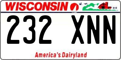 WI license plate 232XNN