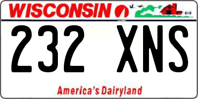 WI license plate 232XNS