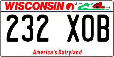 WI license plate 232XOB