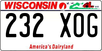 WI license plate 232XOG