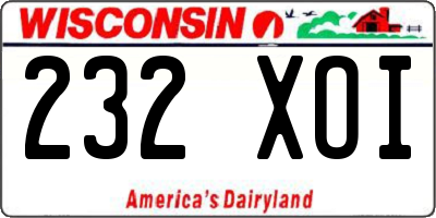 WI license plate 232XOI