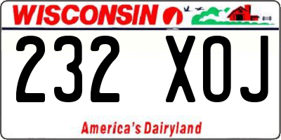 WI license plate 232XOJ