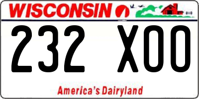 WI license plate 232XOO