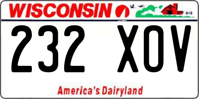 WI license plate 232XOV