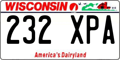 WI license plate 232XPA