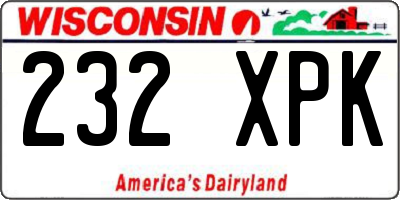 WI license plate 232XPK