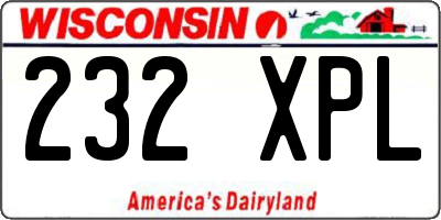 WI license plate 232XPL