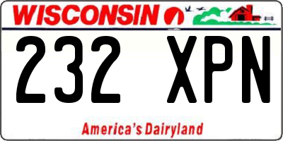 WI license plate 232XPN