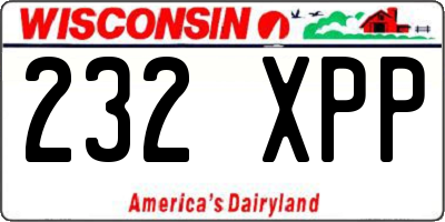 WI license plate 232XPP