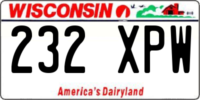 WI license plate 232XPW