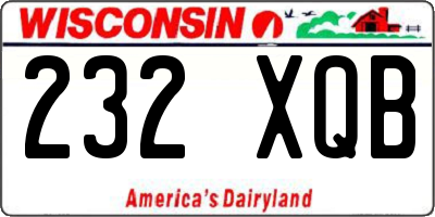 WI license plate 232XQB