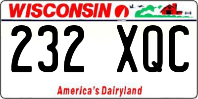 WI license plate 232XQC