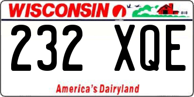WI license plate 232XQE