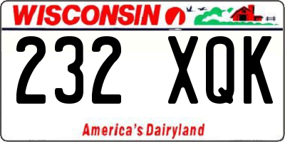 WI license plate 232XQK